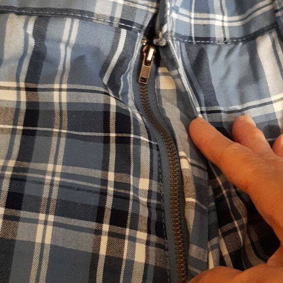 BURNSIDE COTTON  Cargo Blue Plaid Shorts 38‎ New/Tags - Picture 6 of 8